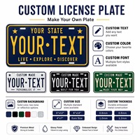 Plaque d'immatriculation en aluminium de norme européenne 520x110 mm, plaque de numéro de voiture en métal gaufré avec bande bleue européenne