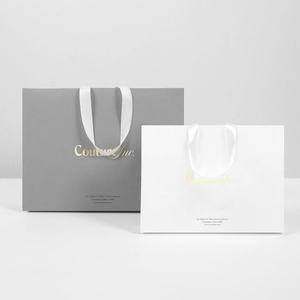 Crown Win Custom Colorful Printed Coated Copper Kraft Texture Paper Shopping Bag Matt Glossy Laminated With Ribbon <b>String</b> Handle - Product Image 3