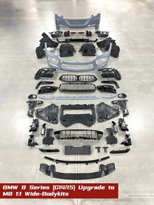 Kit de carrocería 1:1 de carrocería ancha <span class=keywords><strong>M8</strong></span>, versión mejorada para la Serie 8 G14 G15 G16, parachoques delanteros y traseros, guardabarros y parrilla de material PP de alta calidad. - Product Image 3