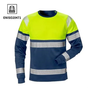 Chemise de sécurité à manches longues en coton haute visibilité, respirante et réfléchissante, type R classe 3 ANSI, avec logo personnalisé - Product Image 1