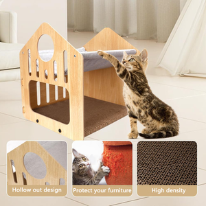 Hot Sale Doppeldecker Cat <span class=keywords><strong>House</strong></span> Cat Scratching Board Karton Custom ized Pad - Product Image 4