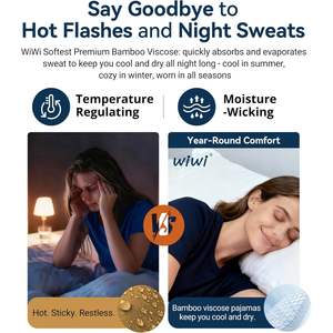 ชุดนอนผู้หญิงขายส่ง ผ้าวิสโคสผสมใยไผ่ แขนสั้น เสื้อคลุม กางเกงขายาวแบบแคปรี ชุดนอนเย็นสบาย เนื้อผ้านุ่ม ไซส์ S-XXL - Product Image 3