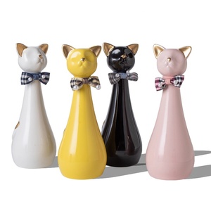 Urna para Animais de Estimação em Cerâmica Brilhante em Formato de Gato com Laço Xadrez, Recipiente Memorial Selado e à Prova de Umidade para Cinzas de Gatinhos - Product Image 4