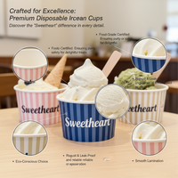 Bol à glace pilée jetable de haute qualité, avec un design élégant de fleurs en papier artisanal, pour les boissons glacées et les glaces