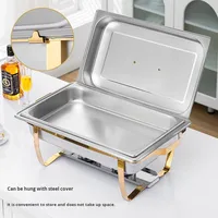 Chauffe-plat commercial isolé en acier inoxydable poli miroir 11L, alimenté à l'alcool, équipement de maintien au chaud haute performance