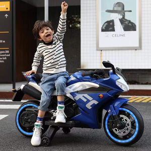 Moto électrique rechargeable TOMBTG pour enfants, jouet pour enfants de 2 à 10 ans, bleue avec lumières et roues - Product Image 1
