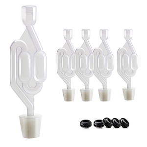 Válvula de Aire para Fermentación, Válvulas de Aire en Forma de S con Tapón de Goma de Silicona y Ojales de Sellado - Product Image 1