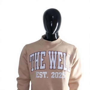 Sudadera Beige de Cuello Alto para Mujer, Marca The Well, con Estampado de Letras, Corte Regular, Estilo Casual Otoñal, Tejido de Punto 100% Algodón - Product Image 2