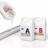Gel de scellement en silicone transparent bicomposant à durcissement par addition 1:1 pour l'encapsulation de composants électroniques, de bandes LED et de circuits imprimés COB