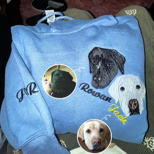 Sweat-shirt à col rond avec lettres florales brodées personnalisées Meilleur cadeau pour les propriétaires d'animaux de compagnie Hiver Automne Tissu tissé Motif 3D Logo à l'avant - Product Image 6