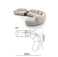 2025 prix d'usine le plus populaire meubles de maison salon canapé modulaire en forme de L Design italien combinaisons de canapés en velours incurvé