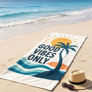 Promotional Business Gift With Logo Embossed Laser Print Embroidery <b>Thick</b> Custom Microfiber <b>Beach</b> <b>Towel</b> - Product Image 1