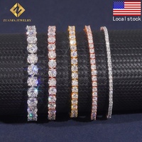 Pulsera de Tenis en Oferta, Plata de Ley 925, Chapada en Oro de 18K, Collar y Pulsera de Cadena de Tenis con Diamantes Moissanite, Tienda Grande