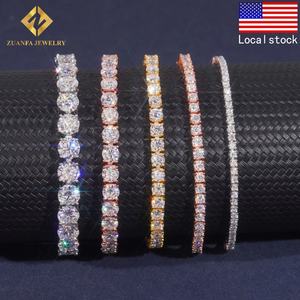 Hot Sale <b>Tennis</b> Bracelet 925 Sterling <b>Silver</b> 18K Gold Plated Moissanite Diamond <b>Tennis</b> Chain <b>Necklace</b> & Bracelet Large Store - Product Image 2