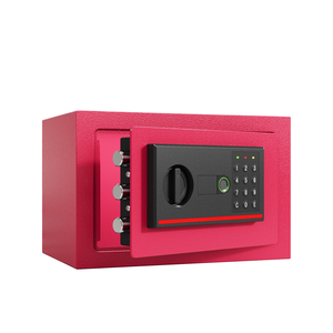 ตู้เซฟอิเล็กทรอนิกส์พร้อมรหัสผ่าน ล็อคลายนิ้วมือ กุญแจฉุกเฉิน ตู้เซฟนิรภัยป้องกันไฟไหม้ ซ่อนได้ กันน้ำ สำหรับเก็บเงินสด สีแดงกุหลาบ - Product Image 6