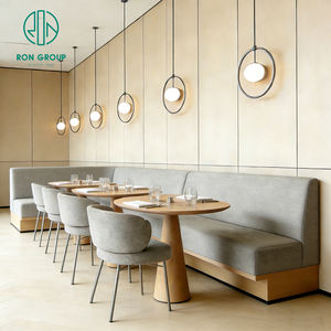 Mesa Redonda de Madera para Cafetería, Restaurante, con Asientos Tipo Sofá, Juego de Muebles para Cafetería - Product Image 1