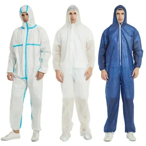 Оптовая цена пыли и дышащий одноразовый Нетканый Комбинезон защитный костюм защитная Рабочая одежда
