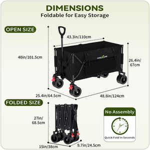 <span class=keywords><strong>Chariot</strong></span> <span class=keywords><strong>de</strong></span> camping <span class=keywords><strong>pliable</strong></span> d'extérieur avec roues tout-terrain, robuste, <span class=keywords><strong>pliable</strong></span>, pour <span class=keywords><strong>plage</strong></span>, pique-nique, jardin, <span class=keywords><strong>chariot</strong></span> utilitaire portable - Product Image 3