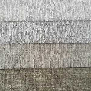 Custom home decorative textile polyester plain chenille cloth textured sofa upholstery fabric roll