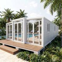 Maison conteneur extensible blanche moderne pour l'extérieur avec salle de bain et cuisine