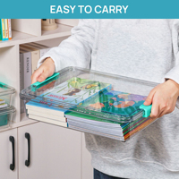Boîte de rangement transparente en PP pour crayons, grande capacité, organiseur en plastique pour crayons, pour enfants, fournitures scolaires