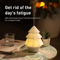 Humidificateur ultrasonique électrique en plastique avec lumière 7 couleurs, diffuseur d'aromathérapie, arrêt automatique, design sapin de Noël, capacité 120 ml