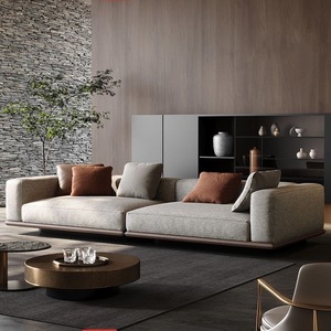 Moderno minimalista horizonte sofá seccional conjunto Simple Lino fila recta <span class=keywords><strong>para</strong></span> pequeña sala de estar <span class=keywords><strong>para</strong></span> apartamentos - Product Image 1