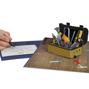 Chizikon การ์ดป๊อปอัพ3D การ์ดอวยพรกล่องเครื่องมือ3D สำหรับ Boss เพื่อนที่ดีที่สุดแม่พ่อแม่ของขวัญวัน<span class=keywords><strong>เกิด</strong></span> - Product Image 5