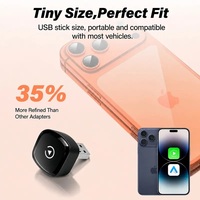 Adapter CarPlay Nirkabel 2 in 1 untuk Mobil, Port USB, Koneksi Plug and Play, Dongle Android Auto Carplay untuk Mobil