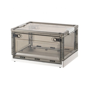 Collapsible Plastic Storage Bin Clear Latch Storage Box Car Trunk Organizer