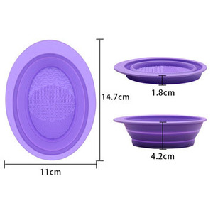 <b>Silicone</b> Makeup Brush Cleaner Bowl Beauty <b>Tool</b> Professional Washing Cleaning Mat Cosmetic Brush Sponge Powder Puff Home Use - Product Image 2