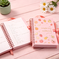 Cuaderno Rosa Premium A5 para Estudiantes, Tapa Dura, Correa Elástica, Recargable, para Clasificación Diaria y Registro