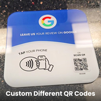 Plaque en acrylique NFC étanche avec code QR pour avis Google, autocollant NFC en acrylique, carte de menu en acrylique, carte NFC Google