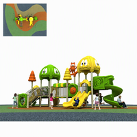 Structure de jeu commerciale pour enfants avec tunnel en filet et éléments d'escalade, ensemble de jeux extérieur pour maternelle et parc