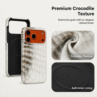 Étui de téléphone portable personnalisé à motif crocodile de l'Himalaya, dissipation de chaleur, adapté à l'iPhone, étui de téléphone portable semi-enveloppant
