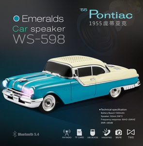 Music Smart Speakers Multi Functional Bt With Tws Wireless Blue Tooth Speaker in Car Shape Retro <b>Led</b> Display Speaker - Product Image 3