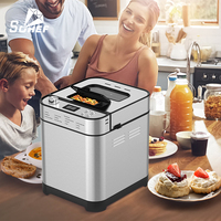 Máquina para Hacer Pan Eléctrica Alemana de 700W con Motor DC, Soporte para Pan Francés, Acero Inoxidable, 3 Ajustes de Crosta, Dispensadores Dobles, Báscula de Precisión