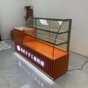 Arancione in metallo da Dessert vetrina vetrina in vetro con cassetto di stoccaggio panetteria/pasticceria uso - Product Image 1