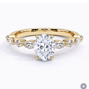 Custom 10K 14K 18K White Yellow Gold Lab <b>Diamond</b> <b>Ring</b> 1ct 2ct IGI Certificate HPHT Oval Lab Grown <b>Diamond</b> <b>Ring</b> - Product Image 3