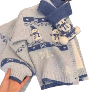 Women's Fair Isle Knit <b>Cardigan</b> Autumn Winter Mohair Loose Single Breasted Anti-Pilling Contrast Color Sweater Coat - Product Image 4