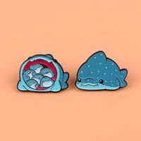 Groothandel Metal Cartoon Pins Schattige Walvishaai Broches Pins Creatieve UV-print Mariene Dieren Pins voor Tassen Kleding Accessoires