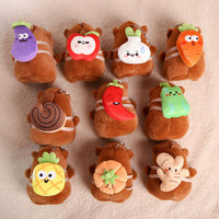 HECION Porte-clés en peluche Capybara, adorable figurine animale avec sac à dos végétal, jouet Kawaii, breloque de sac, pendentif de voiture, cadeau pour enfants 2026