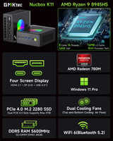 MINI PC Factory K11 AMD R9 8945HS Gaming Mini PC 8-Core 16 hilos 32GB DDR5 1TB SSD Computadora DE TRABAJO MINI PC