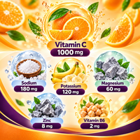 Comprimés effervescents pour l'hydratation et le soutien immunitaire avec Vitamine C 1000mg, Complexe B et Minéraux, 20 unités, Fabrication OEM