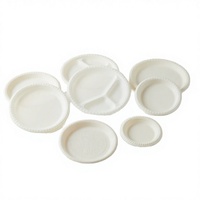 Assiettes jetables en plastique Go, boîte alimentaire à 3 compartiments, compatible micro-ondes, biodégradable, type clamshell, 6x6, pour fête