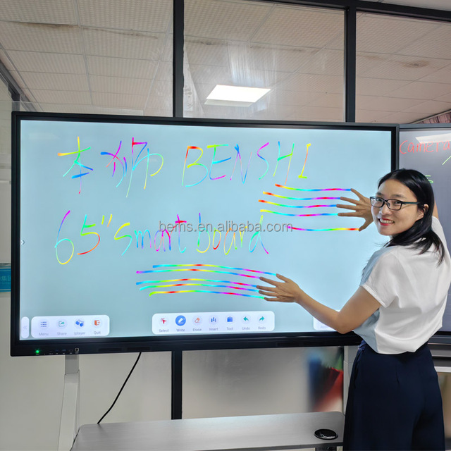 86" 65" 4k Digital Interactive Board Whiteboard Marker Touch Screen Android System Add Camera Teleconferencing Conference System