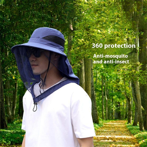 Wide Brim Foldable Mesh Hat Anti-Mosquito Head Net Cap Breathable Outdoor Cap for Beekeeping Fishing Leisure Use - Product Image 1