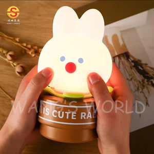 <span class=keywords><strong>Lampe</strong></span> de table de nuit LED rechargeable lapin mignon Port USB <span class=keywords><strong>à</strong></span> commande tactile moderne petite taille pour les décorations de noël cadeaux bébés - Product Image 1