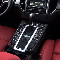 Accessoires de voiture compatibles avec Porsche MACAN 2014-2019, garniture de bouton de levier de vitesses en fibre de carbone pour l'intérieur
