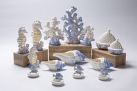 Bateau européen créatif poisson escargot phare océan porcelaine artisanat décoration de la maison été océan
